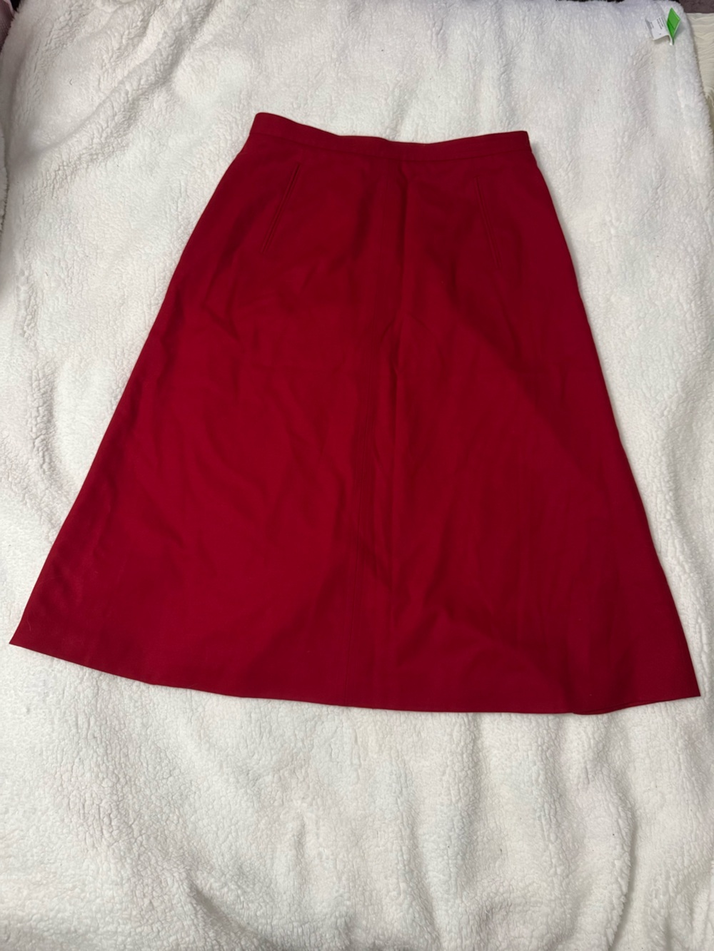 Talbots Red A-Line Midi Skirt 99% wool